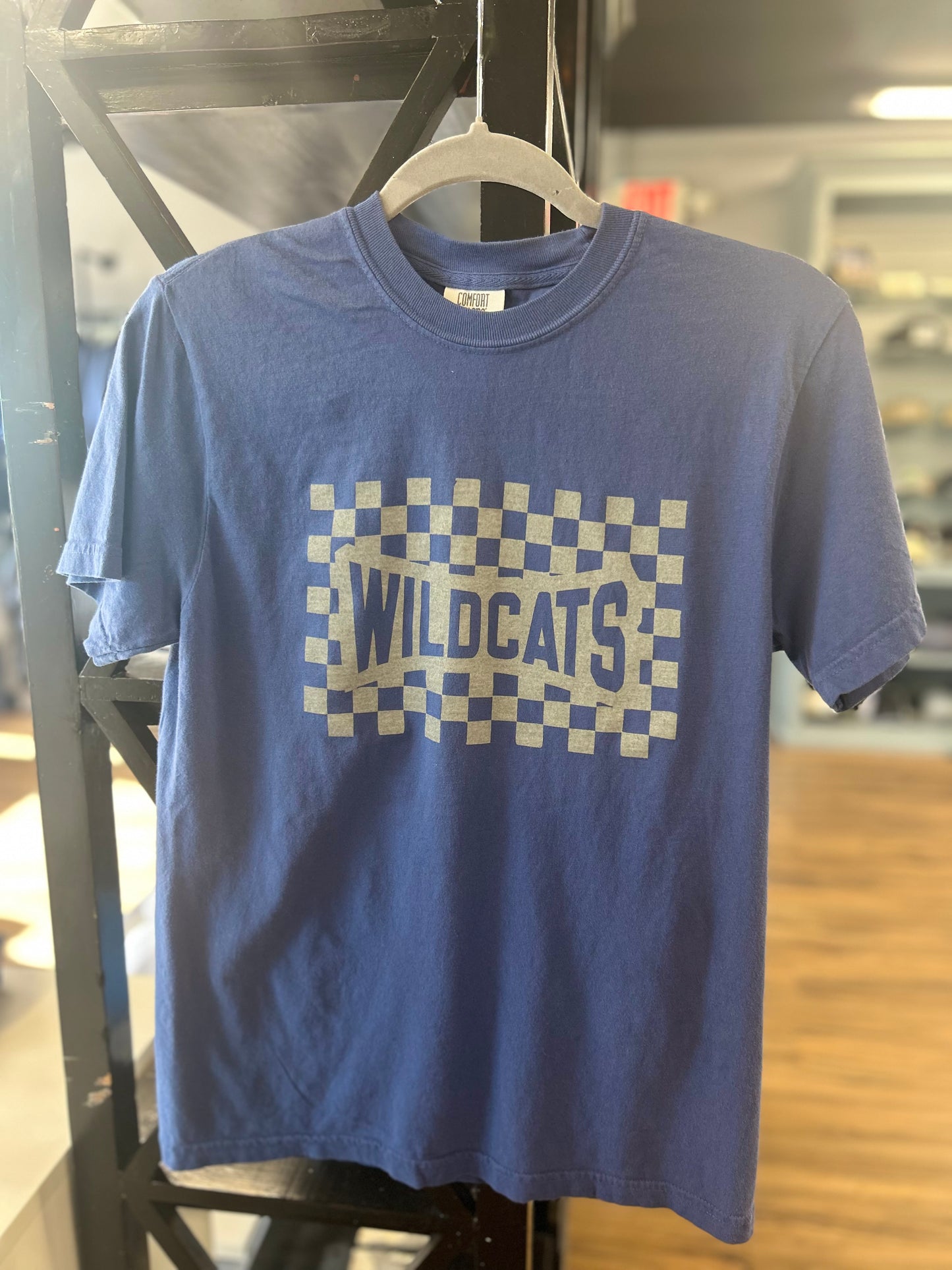 Navy Checkered Wildcats Comfort Colors