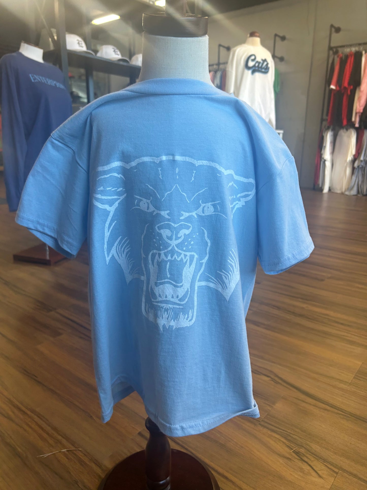 Light Blue Gildan Brand Tee w/ White Wildcat