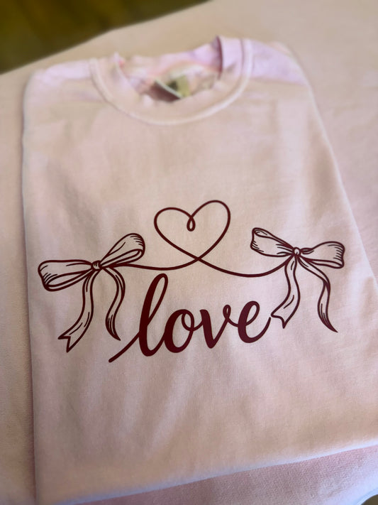 Lovely Valentine Bows Adult Short Sleeve