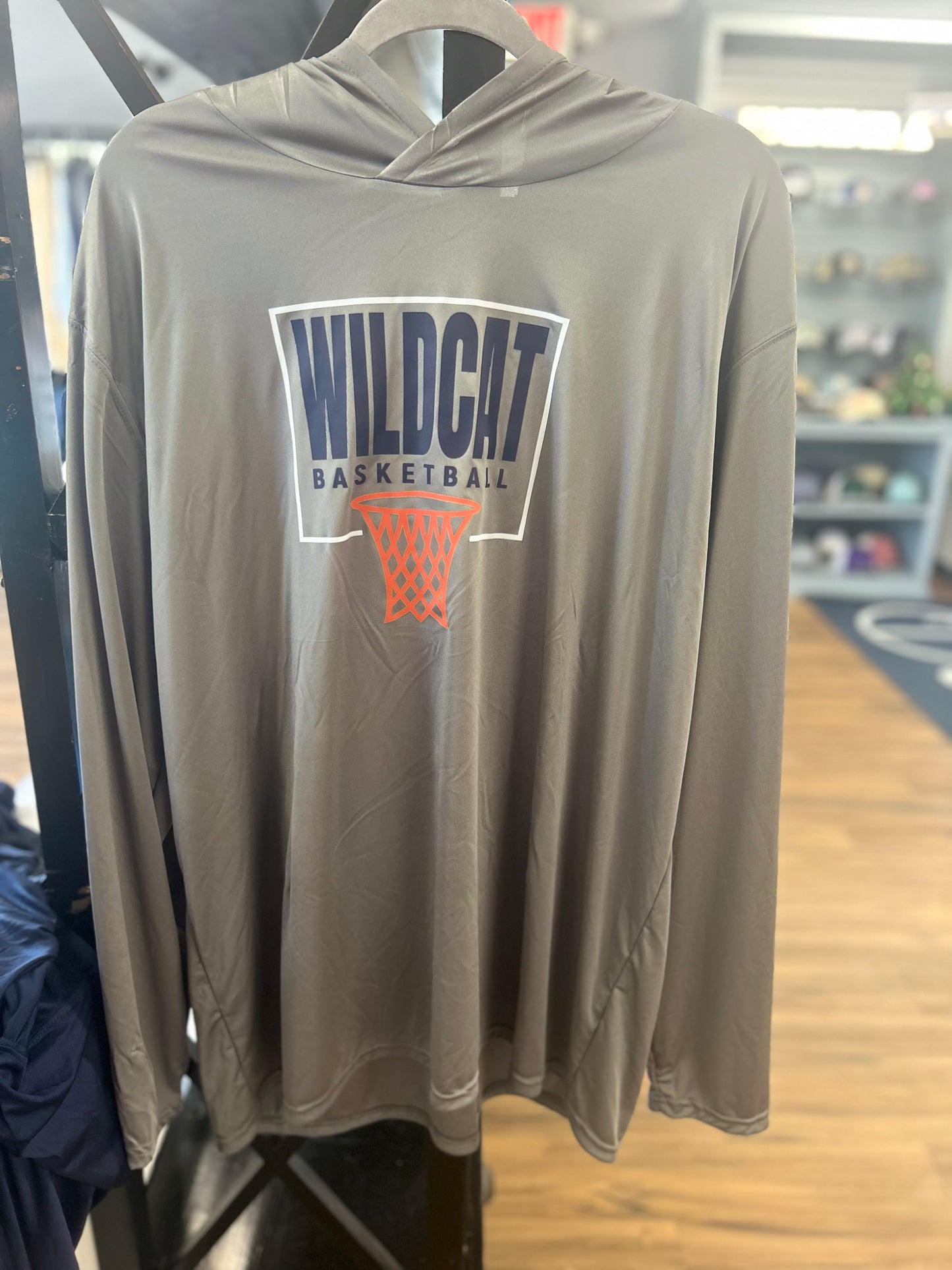 Wildcats Basketball Grey Long Sleeve w/ Hoodie