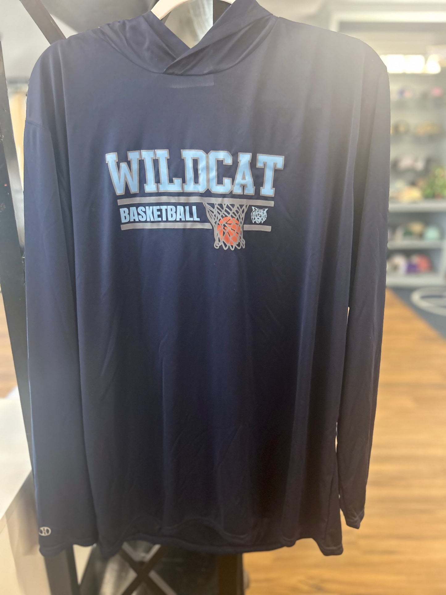 Wildcat Basketball Navy Long Sleeve w/ Hoodie