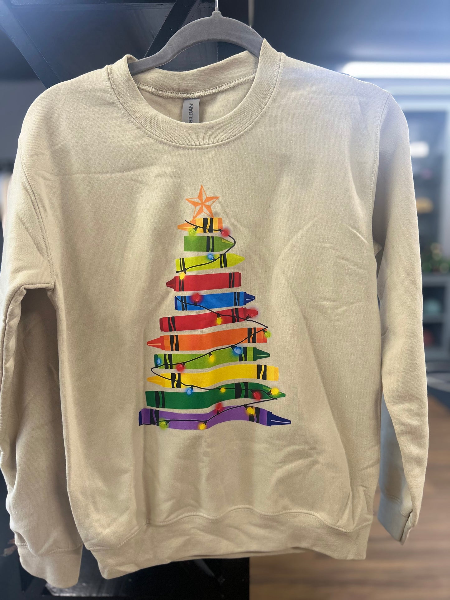 Crayon Christmas Tree Sweatshirt