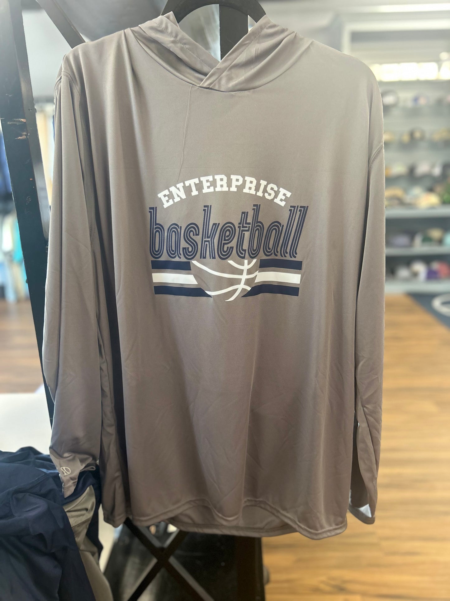 Enterprise Basketball Grey Long Sleeve w/ Hoodie