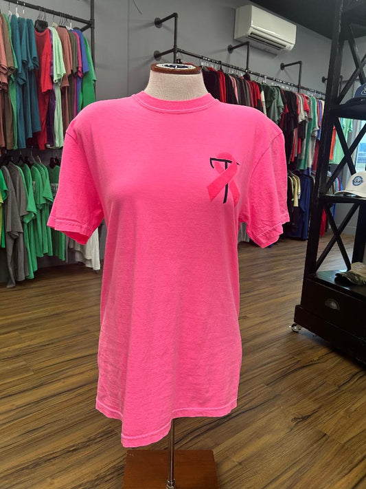 Breast Cancer Awareness Comfort Colors Hot Pink Short Sleeve