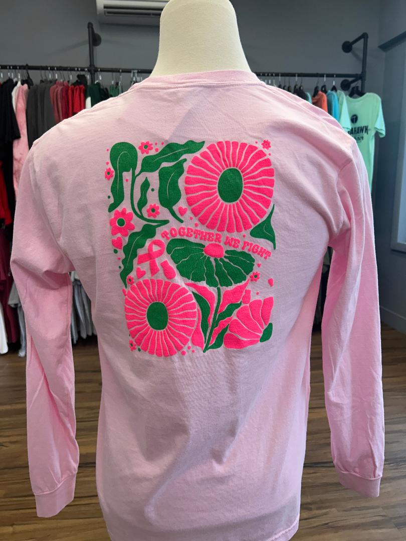 Breast Cancer Awareness Comfort Colors Light Pink Long Sleeve