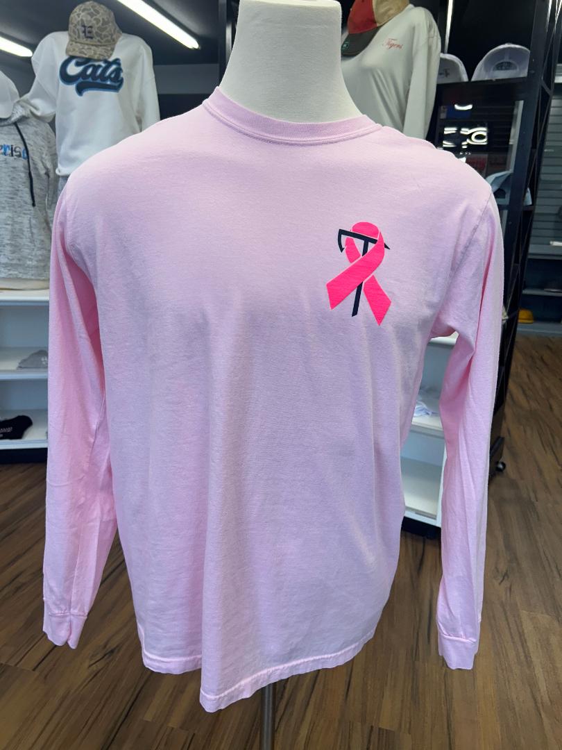 Breast Cancer Awareness Comfort Colors Light Pink Long Sleeve