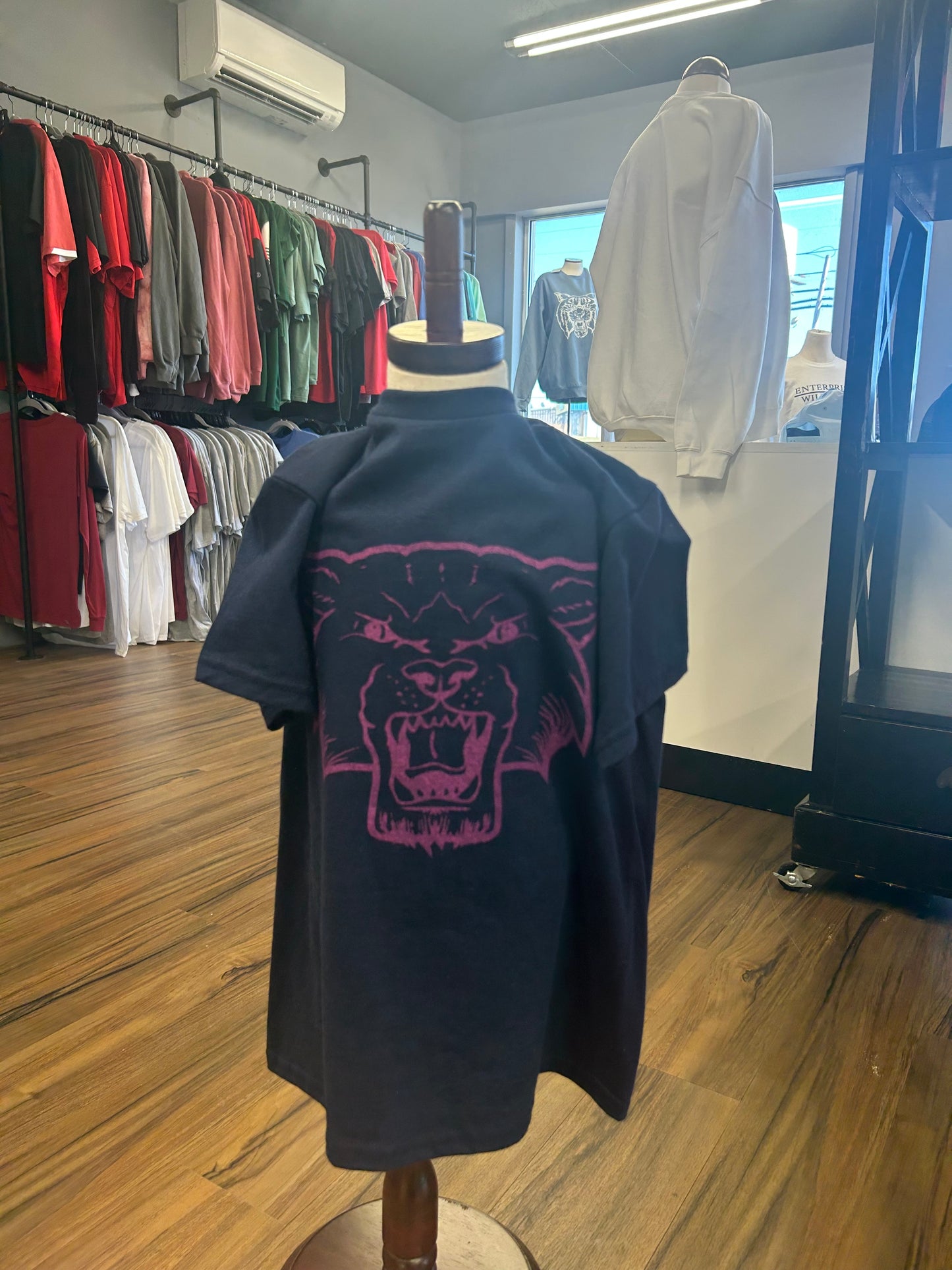 Navy Gildan Brand Tee w/ Pink Wildcat