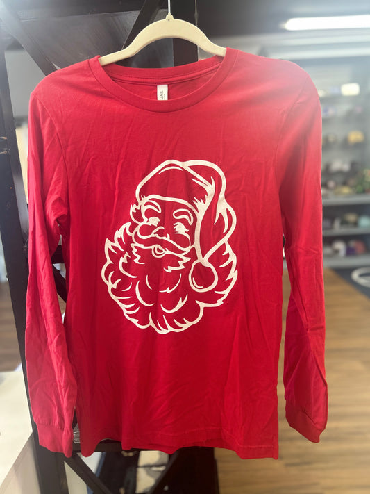 Red Santa Long Sleeve Tee