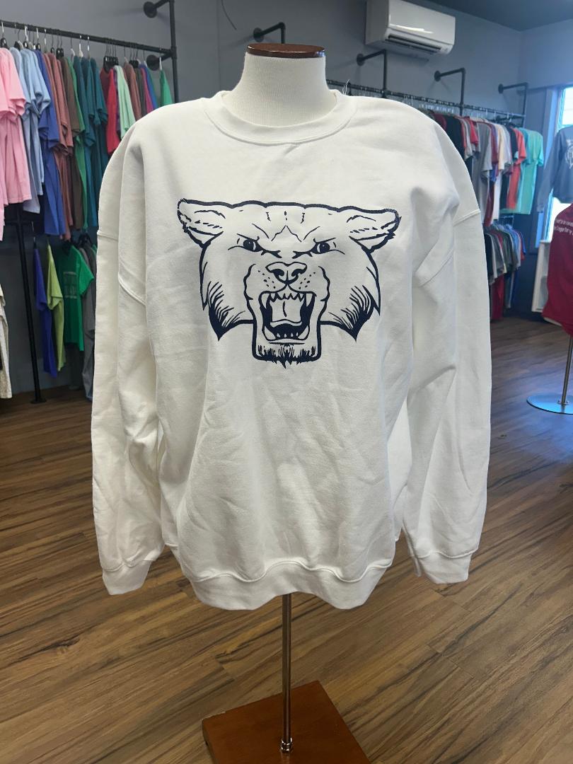 White Gildan Brand Wildcat Sweatshirt