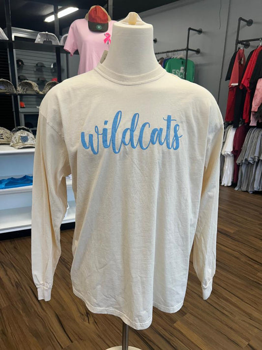Yellow Comfort Colors Long Sleeve Wildcats